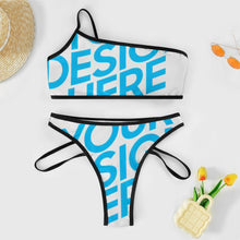 Charger l'image dans la galerie, 2023 nouveau maillot de bain une épaule J198D60 bikini bustier push-up ensemble 2 pièces personnalisé avec texte motif photo (conception une image)