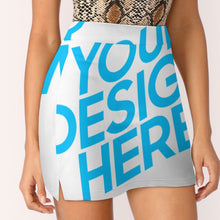 Charger l'image dans la galerie, Mini-jupe short jupe droite avec fente latérale femme grande taille AMQ personnalisée avec motif photo logo texte (impression d'image unique)
