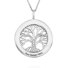 Charger l'image dans la galerie, Collier arbre de vie avec des zircons en argent sterling 925 plaqué or / or rose X0006 gravure personnalisé avec texte prénom