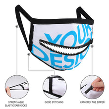 Charger l'image dans la galerie, Masque avec une fermeture éclair JJ0521165 impression personnalisé avec photo logo motif texte