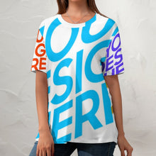 Charger l'image dans la galerie, T-shirt en coton à imprimé code européen pour femmes ZP057 Personnalisé avec photo et texte (Conception multi-images)