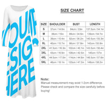 Charger l'image dans la galerie, Maxi robe à manches longues / robe de cocktail avec imprimé all-over A120 personnalisés avec photo logo ou texte