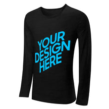 Charger l'image dans la galerie, T-shirt tee shirt homme à manches longues en col rond en coton personnalisé avec photo motif logo texte