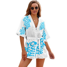 Charger l'image dans la galerie, Chemise robe de nuit chic femme JJ1210 personnalisée avec motif photo logo texte (impression d'image unique)