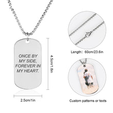Charger l'image dans la galerie, Collier Memorial / Collier plaque commémorative gravure personnalisé avec photo lettre prénom