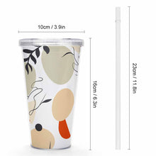 Charger l'image dans la galerie, Gobelet avec paille plastique double couche personnalisé avec photo logo motif texte