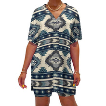 Charger l'image dans la galerie, Impression des multi-images chemise à col v à manches femme dolman ensemble de deux pièces OTZ personnalisé avec votre Logo / Prénom