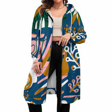 Charger l'image dans la galerie, Sweats à capuche zippés hoodies long pour femme personnalisé avec photo logo texte motif