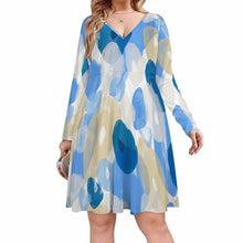 Charger l'image dans la galerie, Robe personnalisée Femme oversize / Robe personnalisable col V B829 impression avec prénom photo logo (image unique)