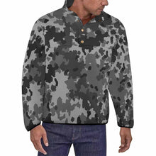 Charger l'image dans la galerie, Sweat à capuche ample d'hiver avec boutons col montant homme personnalisée avec photo texte motif logo (impression complète Une Image)