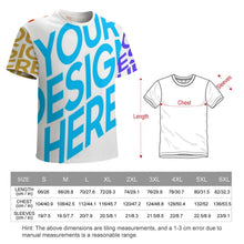 Charger l'image dans la galerie, T-shirt tee shirt manches courtes en coton homme personnalisé avec photo texte motif (conception multi-images)
