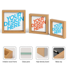 Charger l'image dans la galerie, Cadre photo 3 photos Triple en bois personnalisé avec photo logo texte motif