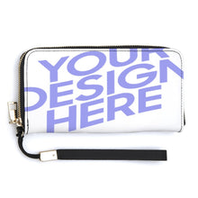 Charger l'image dans la galerie, Portefeuille long / porte monnaie long en cuir pour femme homme personnalisé avec photo logo texte motif
