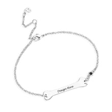 Charger l'image dans la galerie, Bracelet en os long avec pendentif S0037 gravure personnalisé avec texte prénom