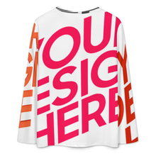 Charger l'image dans la galerie, Tee-shirt Femme Manches Longues Col V A38L personnalisée avec prénom motif texte (conception multi-images)