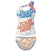 Charger l'image dans la galerie, 2024 nouvelle Maillot de bain tankini pour femmes ensemble 2 pièces SDS2002 personnalisée avec prénom motif texte (conception multi-images)