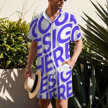Charger l'image dans la galerie, Ensemble chemise manches courtes et short homme B339D1P personnalisé avec photo texte prénom (conception une image)