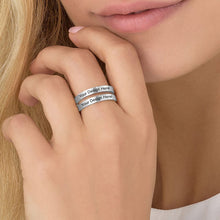 Charger l'image dans la galerie, Bague "Double" en cuivre classique deux bandes pour femmes hommes J0016 gravure personnalisée avec lettres nom texte