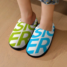 Charger l'image dans la galerie, Chaussons maison en flanelle pour enfants (filles + garçons) avec semelle en caoutchouc personnalisé avec photo texte prénom