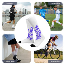 Charger l'image dans la galerie, Chaussettes longues de sport pour femmes / hommes avec impression all-over personnalisée avec photo motif texte