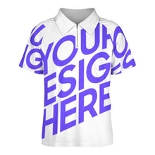 Charger l'image dans la galerie, Polo homme manches courtes Sport tee shirt avec zip LTPL20 personnalisé avec texte motif photo (conception une image)