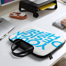 Charger l'image dans la galerie, Sac pour ordinateur portable en cuir personnalisé avec photo texte motif