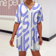 Charger l'image dans la galerie, Impression d’image unique Chemise à manches femmes dolman ensemble de deux pièces OTZ personnalisé avec photo logo texte motif