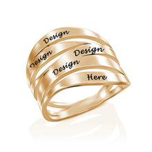 Charger l'image dans la galerie, Bague / anneau "Heteromorphic" J0001 personnalisée avec prénoms lettres gravées au choix