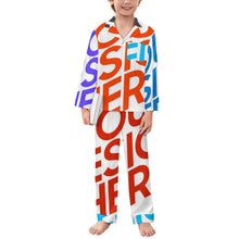 Charger l'image dans la galerie, Pyjama enfant manches longues SDS059 ensemble de nuit deux pièces personnalisée avec prénom motif texte (conception multi-images)