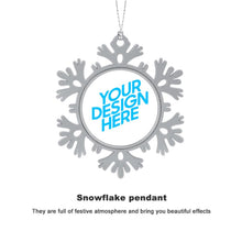 Charger l'image dans la galerie, Décoration de Noël en forme de petit flocon de neige JJ0525008 impression personnalisée avec motif texte photo logo