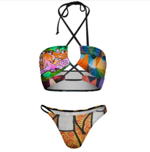 Charger l'image dans la galerie, 2023 femme sexy ensemble 2 pièces bikini maillot de bain avec bretelles décoratives personnalisé avec photos motif texte (conception multi-images)