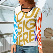 Charger l'image dans la galerie, Impression des multi-images Haut à découpes à manches longues Ample Femme NZ051 personnalisé avec photo motif logo texte