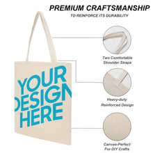 Charger l'image dans la galerie, Sac cabas Canvas femme / homme élégant personnalisé avec photo motif texte logo (impression recto verso)