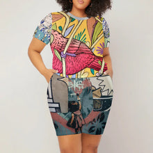 Charger l'image dans la galerie, Impression des multi-images Grande taille Ensemble ensemble short t shirt femme NTZ personnalisé avec photo logo texte motif