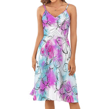 Charger l'image dans la galerie, Impression d'image unique Robe longue à bretelles Robe midi à bretelles fines AJQ personnaliser avec photos motif texte logo