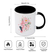Charger l'image dans la galerie, Mug avec intérieur et poignée noir / Tasse en porcelaine personnalisé avec photo logo texte motif