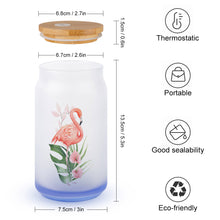 Charger l'image dans la galerie, Gobelet en verre dépoli avec couvercle personnalisé avec photo logo texte motif