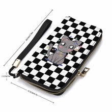 Charger l'image dans la galerie, Portefeuille long / porte monnaie en PU pour femme homme personnalisé avec photo logo texte motif (version verticale)