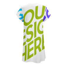 Charger l'image dans la galerie, Impression des multi-images Robe en col V à manches courtes Grande taille Ample Femme personnalisée avec motif photo logo texte