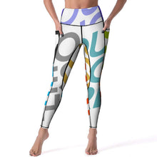 Charger l'image dans la galerie, Pantalons longs de yoga femme / Legging de sport CE003 personnalisé avec photo logo texte (Impression des multi-images)