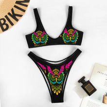 Charger l'image dans la galerie, Maillot de bain bikini triangle 2 pièces sexy femme personnalisé avec photo logo texte (conception multi-images)