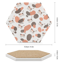 Charger l'image dans la galerie, Dessous de verre en céramique / Sous-verres hexagonaux 4 / 6 pièces personnalisé avec photo logo texte motif