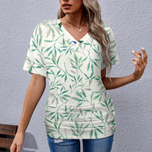 Charger l'image dans la galerie, Impression des multi-images T-shirt col v femme / top fronce BHT personnalisé avec photo logo texte motif