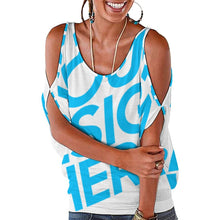 Charger l'image dans la galerie, L'impression d'image unique personnalise le t-shirt OFF Shoulder de grandes tailles Oversize AUT avec le logo de texte de modèle de photos