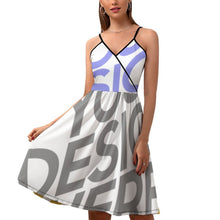 Charger l'image dans la galerie, Robe femme NZ016 avec encolure en V et bretelles spaghetti personnalisées avec photo texte logo(conception multi-images)