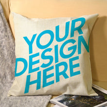 Charger l'image dans la galerie, Taies d'oreiller / Housses de coussin en lin 25cmx25cm (impression recto) personnalisée avec photo motif logo texte
