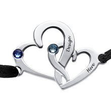Charger l'image dans la galerie, Bracelet cœur entrelacé avec cristaux S0030 gravure personnalisé avec texte prénom