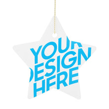 Charger l'image dans la galerie, Décoration / ornement de Noël en forme d'étoile exquis céramique personnalisé avec photo image motif texte logo
