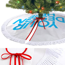 Charger l'image dans la galerie, Jupe de sapin de Noël à franges blancs JJ0525010 impression personnalisée avec motif photo logo texte