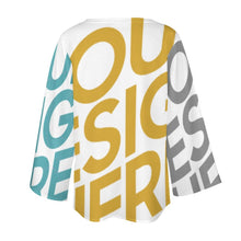 Charger l'image dans la galerie, Chemisier chemise en mousseline de soie ample à manches longues pour femme personnalisé avec photo logo motif texte (multi-image pleine impression)